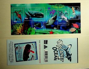 AUSTRALIA Sc 1707+1709a NH SOUVENIR SHEET+BOOKLET OF 1998 - WHALES - (WG20)