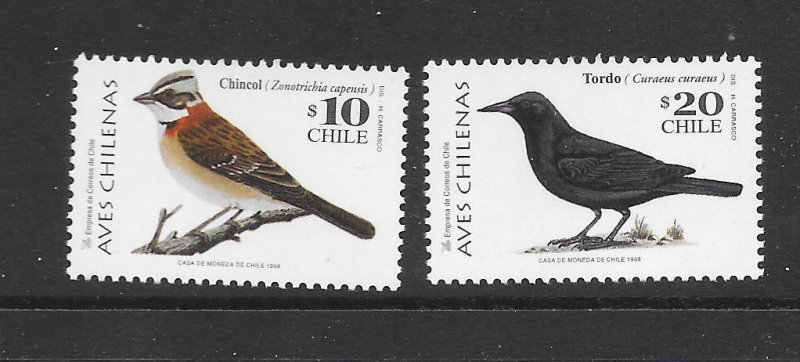 BIRDS - CHILE #1271-2 DATED 1998 MNH