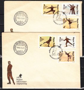 Hungary, Scott cat. 3111-3116. Figure Skating issue. 2 First day covers. ^