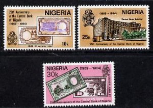 NIGERIA  - 1984 - Central Bank, 25th Anniv - Perf 3v Set - Mint Never Hinged