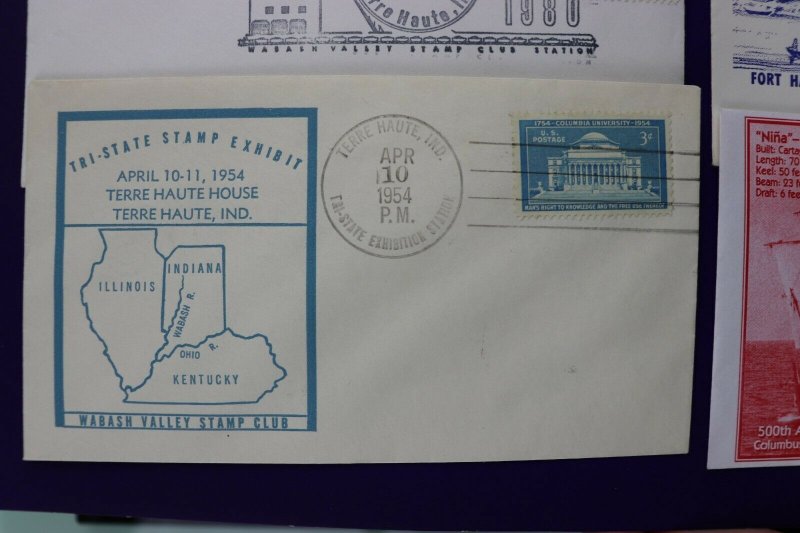 Indiana Mutliple Stamp Exhibition & Shows Lot of 6 Philatelic Expo Cachet Covers