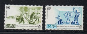 UN Geneva Sc 154-155 1987 Shelter for Homeless stamp set mint NH