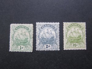 Bermuda 1922 Sc 82,85-86 MH