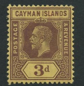 Cayman Islands - Scott 37 - KGV Definitive Issue -1912 - MH - Single 3d Stamp