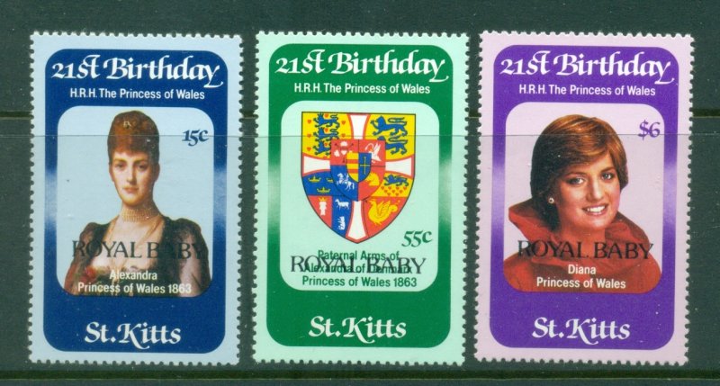 St Kitts 1982 Princess Diana Opt Royal Baby MUH