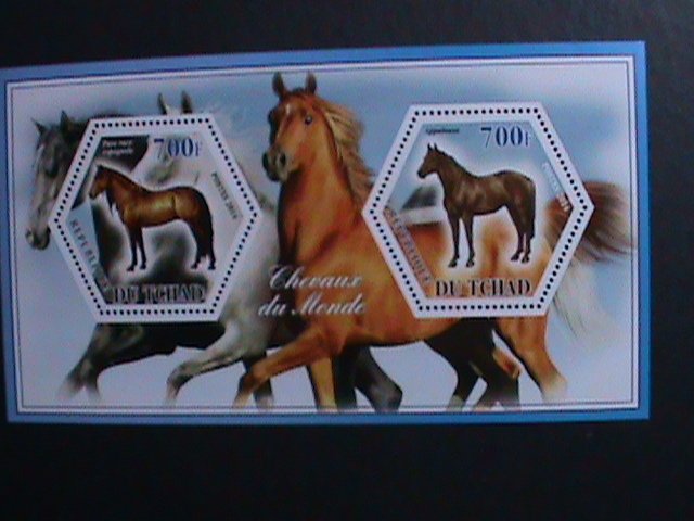 CHAD-2014 WORLD FAMOUS LOVELY BEAUTIFUL HORSES MNH S/S WE SHIP TO WORLD WIDE