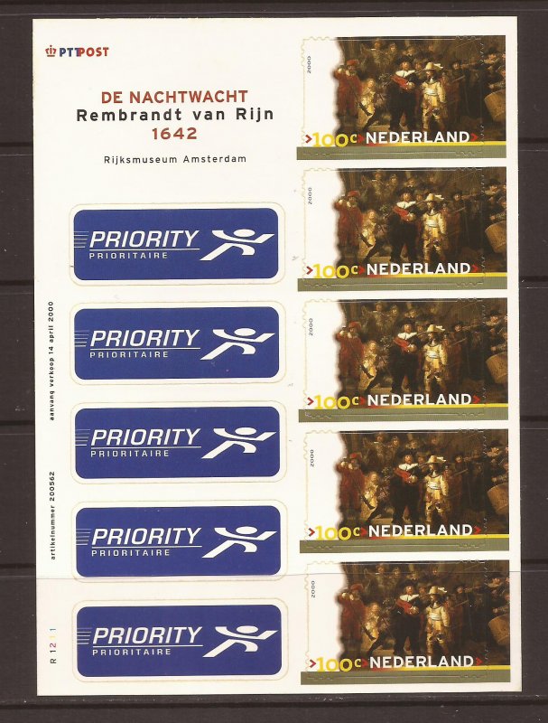 2000 Netherlands - Sc 1048 - MNH VF - Mini Sheet - Night Watch by Rembrandt