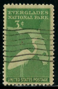 952 US 3c Everglades NP, used cv $.20