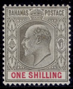 BAHAMAS EDVII SG67, 1s grey-black & carmine, M MINT. Cat £22.