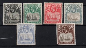 St Helena KGV 1922 Ships mint collection to 1/- (fault) WS36258