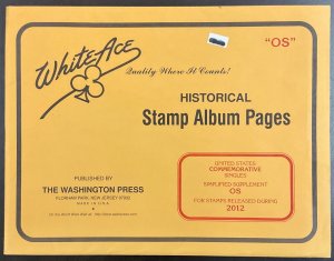 White Ace Historical Stamp Album Pages US Comm Simplified Supplement OS 2012 NEW