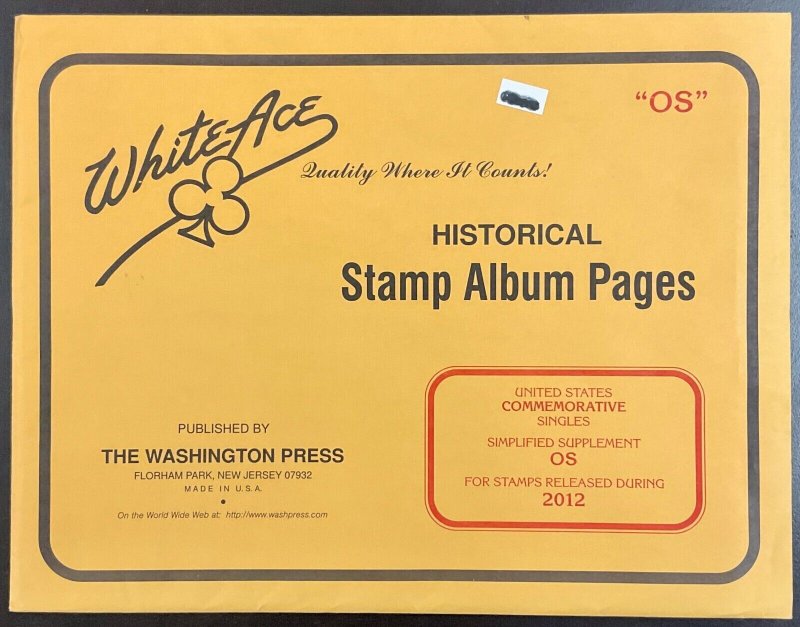 White Ace Historical Stamp Album Pages US Comm Simplified Supplement OS 2012 NEW