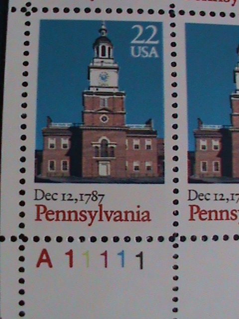 ​UNITED STATES-1987 SC#2337- CENTENARY OF CONSTITUTION-PENNSYLVANIA -MNH SHEET