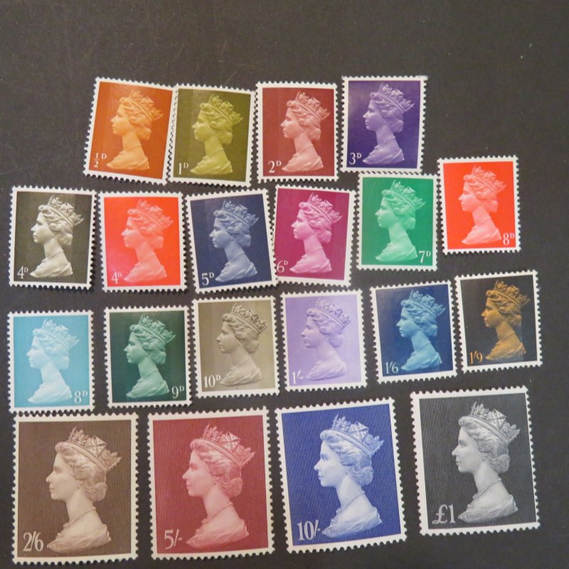 Great Britain MH 1-21 first set of Michins Sterling 1967-1968 Cv..15.45