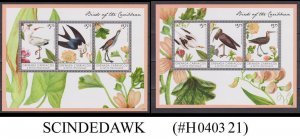 GRENADA CARRIACOU - 2013 BIRDS OF THE CARIBBEAN SET OF 2 MIN/SHT MNH