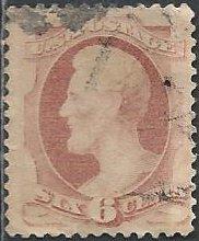 US 186? (used, faded) 6¢ Lincoln, pink (1879)