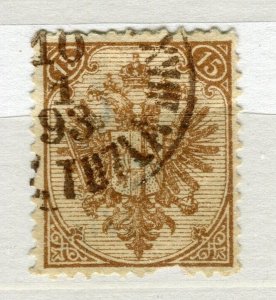 BOSNIA; 1890s classic Eagle Arms issue used 15k. value fine POSTMARK