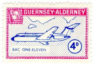 (I.B) Guernsey Cinderella : Alderney 4d (Commodore Shipping) no overprint