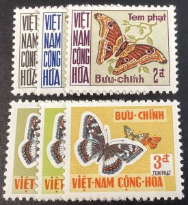 Viet Nam #J15-20 Mint Butterflies 1968