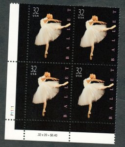 3237 American Ballet MNH Plate Block - LL