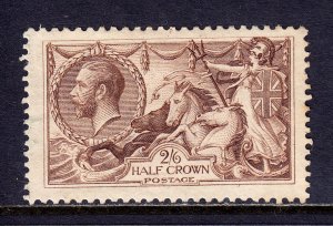 GREAT BRITAIN — SCOTT 179 — 1919 2/6- SEAHORSE, BRADBURY PRINT — MH — SCV $125