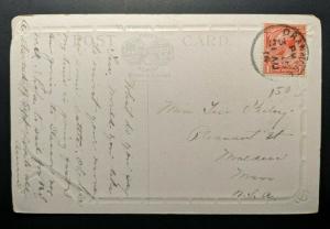 1914 Eyre Square Co Galway Ireland to Massachusetts Real Picture Postcard Cover