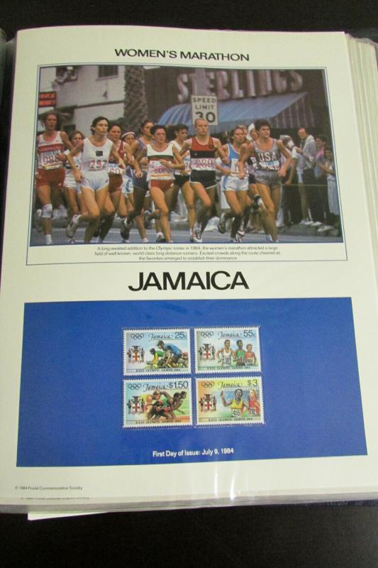 World 1984 Olympic Games Philatelic Stamp Panels Collection