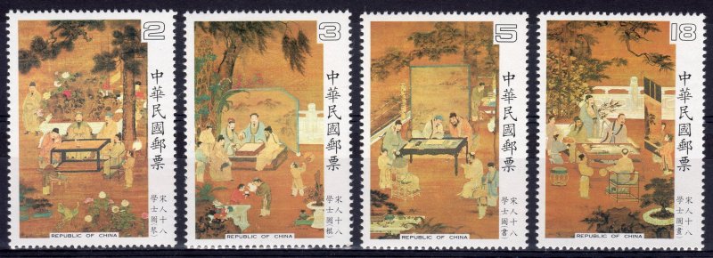 Taiwan 1984 Sc#2427/2430 PLAYING CHESS-SUNG DYNASTY Set (4) MNH