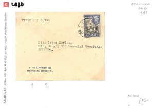BERMUDA KVI FDC *King Edward VII Memorial Hospital*First Day Cover 1941 WW2 U130