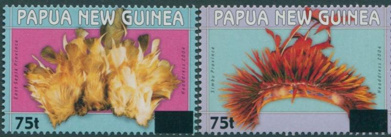 Papua New Guinea 2005 SG1058-1059 Local Headdresses ovpts MNH