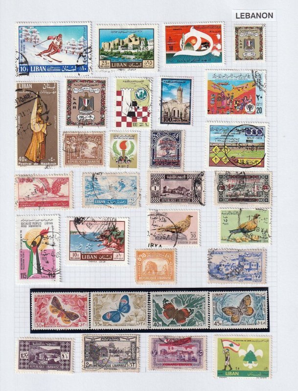 LEBANON Mid Period M&U Collection on Pages(Apx 200 Items)Goy 775