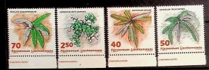 LIECHTENSTEIN Sc 986-9 NH ISSUE OF 1992 - FLOWERS