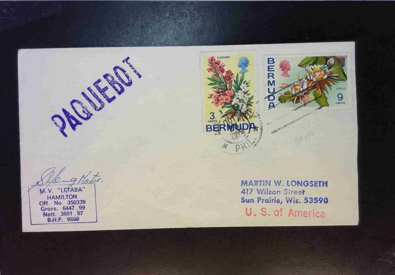 Bermuda 1979 Paquebot Cover / Master SIgned / Phil USA Cancel - Z1867