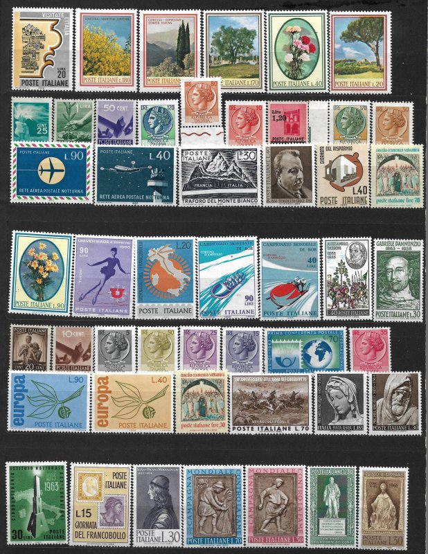 COLLECTION LOT OF # 822 ITALY 48 MH STAMPS 1945+