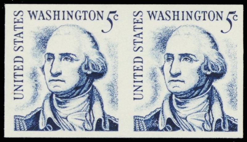 1304Cd, Superb Mint NH 5¢ Imperforate Pair ERROR - Stuart Katz