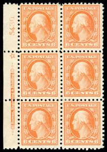 momen: US Stamps #429 Plate Block of 6 Mint OG VF/XF