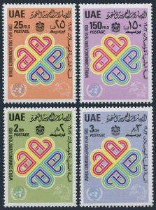 United Arab Emirates 179-182, MNH. Mi 164-167. World Communication Year 1983.