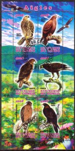 Congo 2012 Birds (1) Eagles sheet Used /CTO Cinderella