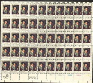 US #1553 Mint Sheet Benjamin West 