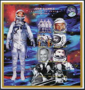 Palau 475-478 sheets, MNH. Astronaut John Glenn.Portraits.1998. Project Mercury,