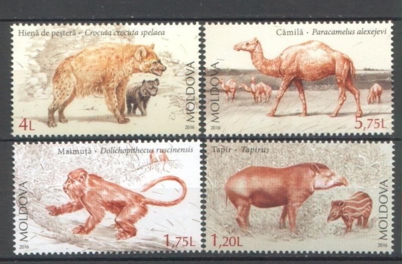 Moldova 2016 Fauna Extinct Animals of Moldova 4 MNH Stamps