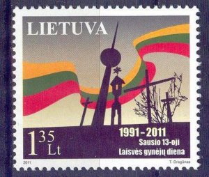 Lithuania 2011 Storming of TV station 20th Anniv. Mi.1054 MNH