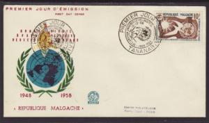 Madagascar 300 Human Rights Typed FDC