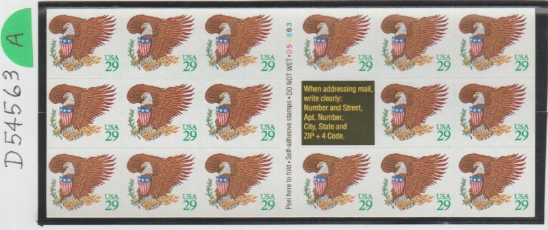 2596A, Complete Set of 17 Panes, Green - Eagle & Shield. MNH, .29 cent