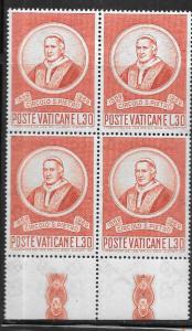 Vatican City #476  Pope Pius lX  block of 4 (MNH) CV$1.00