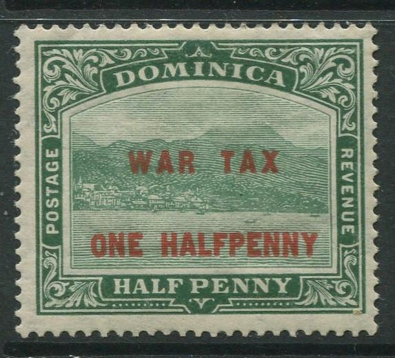 Dominica -Scott MR1 - War Tax Issue -1916 - MLH - Single 1/2p on a 1/2p Stamp