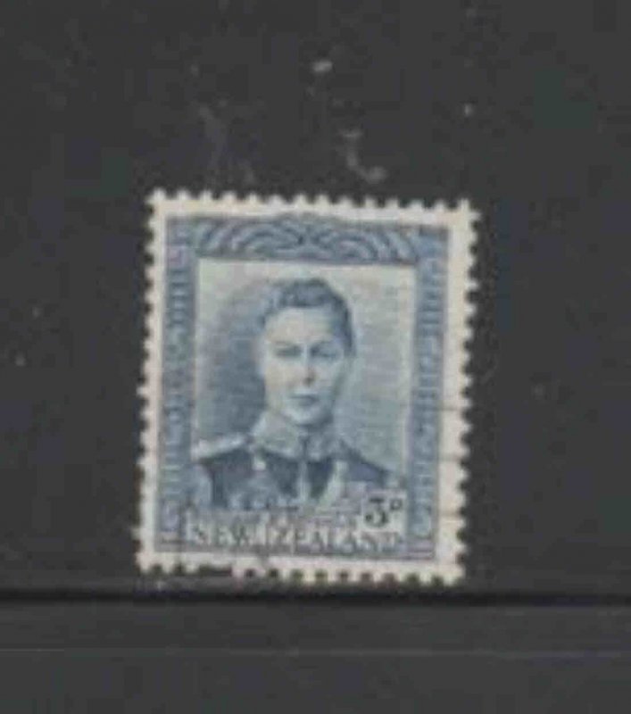 NEW ZEALAND #228C 1938 3p KING GEORGE VI F-VF USED d