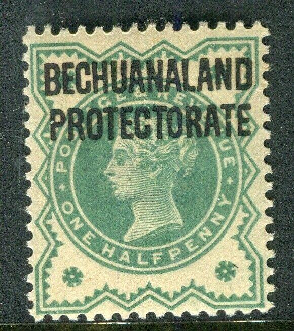 BECHUANALAND; 1897 early QV Optd. issue Mint hinged 1d. value