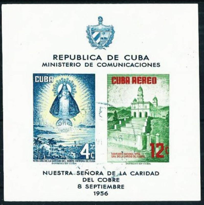 CUBA Sc# C149a  (559 C149) OUR LADY OF CHARITY CHURCH  Mini sheet 1956  MNH mint