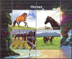 Congo 2011 Horses (5) MNH Cinderella !